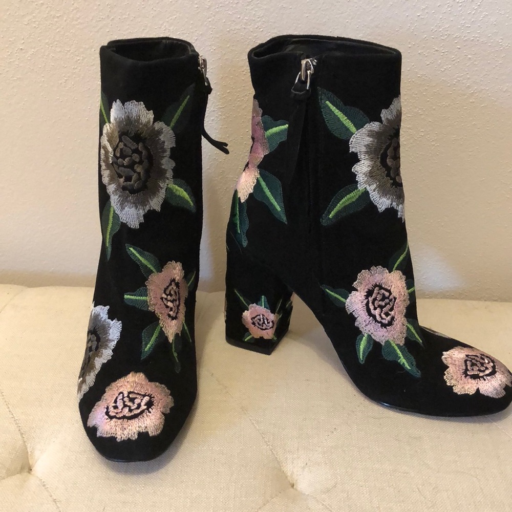 Rebecca Minkoff floral embroidered booties